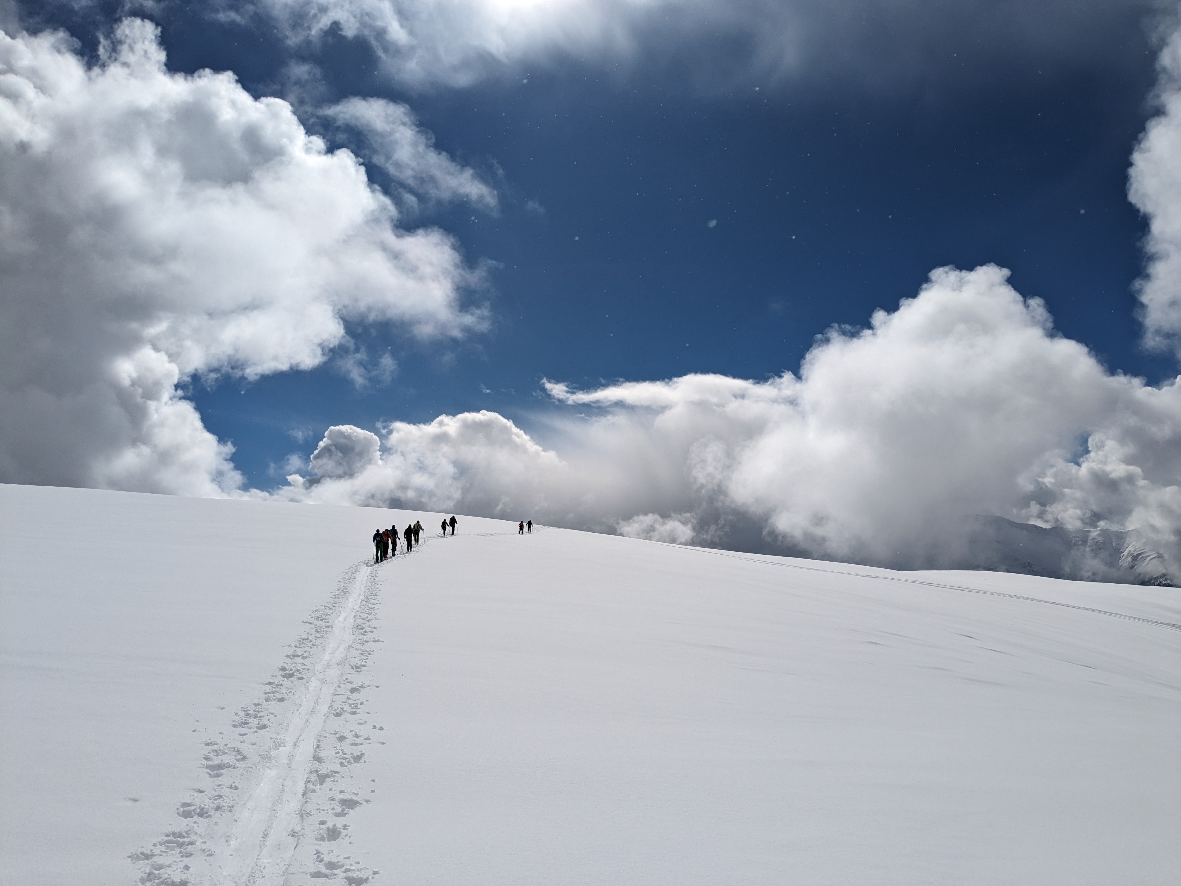 blue sky with a snowy foreground